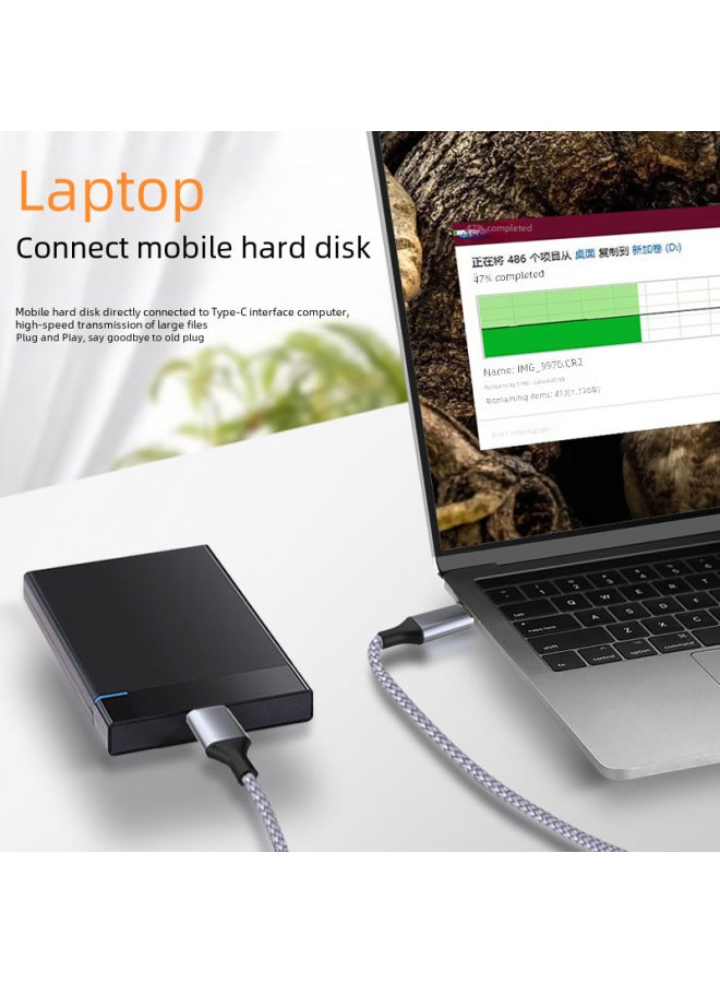 Typec Mobile Hard Disk Data Cable Microusb3.0 Applicable Mobile Phone Connection Western Toshiba Seagate Hard Disk Box-Color:Black 3.0typec To MK 】-Line Length:2 M - Image 4