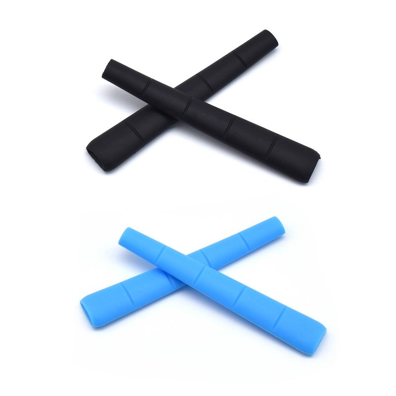 Generic HKUCO Blue/Black Replacement Silicone Leg Set For Oakley M Frame 2.0 Earsocks Rubber Kit - Image 1