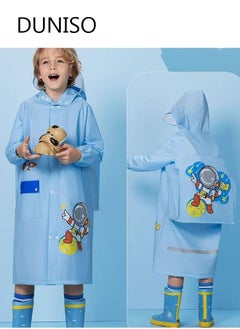 DUNISO Raincoat For Kids Portable EVA Rain Coats With Bag Cover Reusable Rain Poncho with Hood and Sleeves For Cycling Travelling Fishing Hiking Camping L  - Image 1