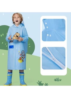 DUNISO Raincoat For Kids Portable EVA Rain Coats With Bag Cover Reusable Rain Poncho with Hood and Sleeves For Cycling Travelling Fishing Hiking Camping L  - Image 2