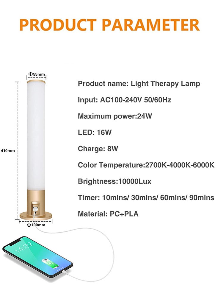 Light Therapy Lamp for Home, Office and Relaxation Table Lamp Adjustable Brightness, Timer, UV-Free with 3 Color Light Remote Control Home Decor