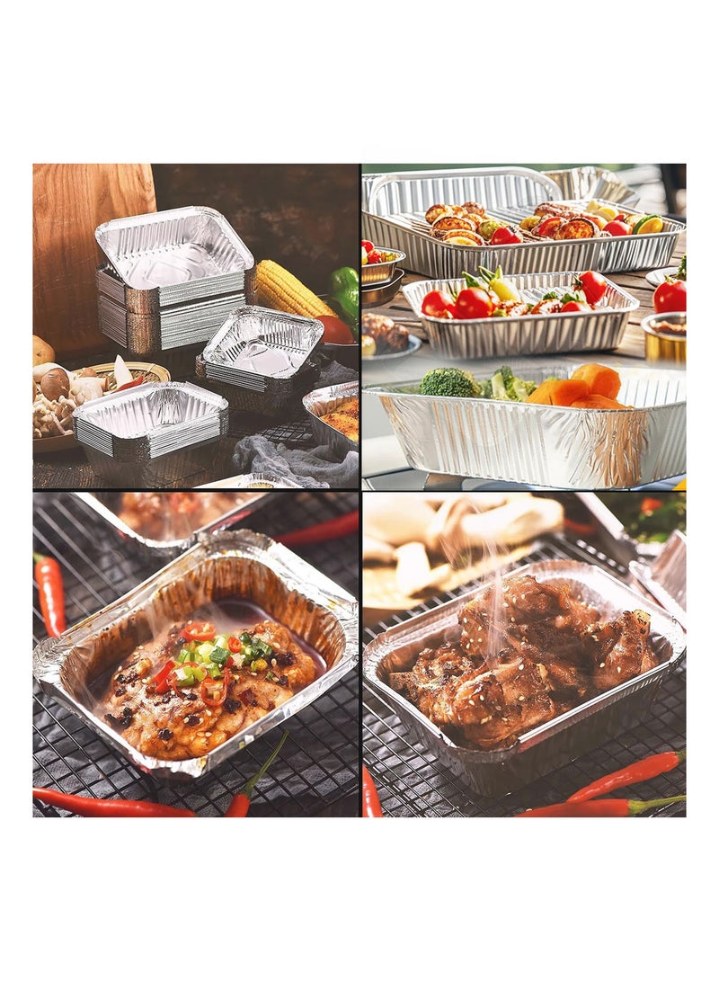 3.5L Aluminum Foil Pans with Foil Lids 10 Packs Deep Extra Food Container for Baking,Cooking,Roasting,Heating,Steam - Image 3
