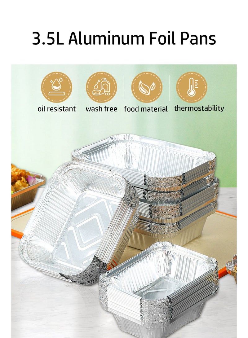 3.5L Aluminum Foil Pans with Foil Lids 10 Packs Deep Extra Food Container for Baking,Cooking,Roasting,Heating,Steam - Image 5