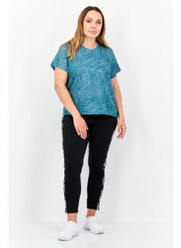 Adidas Women Sportswear Fit Short Sleeve Outdoor Top, Green  - Image 4
