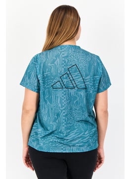 Adidas Women Sportswear Fit Short Sleeve Outdoor Top, Green  - Image 3