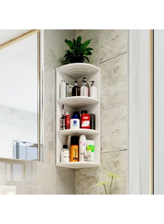 هاي هونور رف حامل خزانة تخزين من 4 طبقات، تخزين المرحاض، وحدة رفوف متعددة الأغراض للمساحة الصغيرة، المكتب المنزلي، الحمام (أبيض) - Image 4