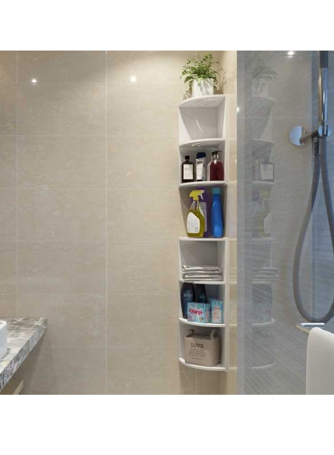 هاي هونور رف حامل خزانة تخزين من 4 طبقات، تخزين المرحاض، وحدة رفوف متعددة الأغراض للمساحة الصغيرة، المكتب المنزلي، الحمام (أبيض) - Image 5