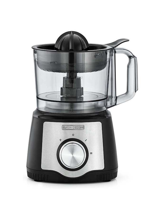 BLACK+DECKER Food Processor, 1.5L Bowl, 29 Functions, Blender, Mill, Juicer, Stainless Steel Blade, 2 Speeds + Pulse, Reversible Slicing & Shredding Disc, Compact 6-in-1 Design, 600 W FX650-B5 Black/Silver - Image 4
