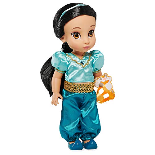 Disney store دمية ياسمين من مجموعة الرسامين من متجر ديزني من علاء الدين 16 بوصة تصميم أميرة أصلي للأطفال وجامعي التحف شكل ناعم قابل للتشكيل مناسب للأعمار من 3 سنوات - Image 1