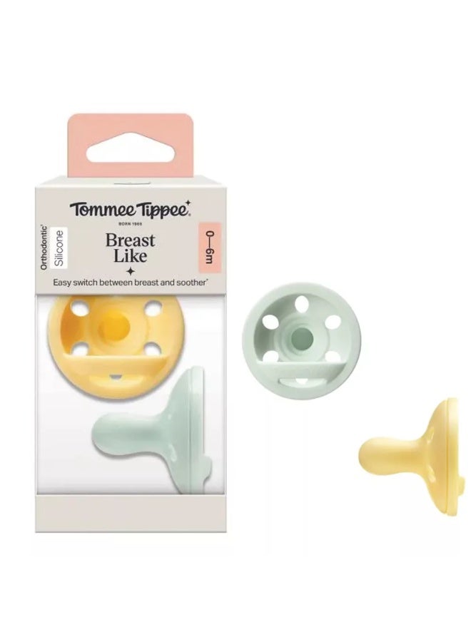 Tommee Tippee UK Tommee Tippee Breast-Like Soother, Skin-Like Texture, Symmetrical Orthodontic Design, BPA-Free, Includes Steriliser Box, (0-6m) - Image 1