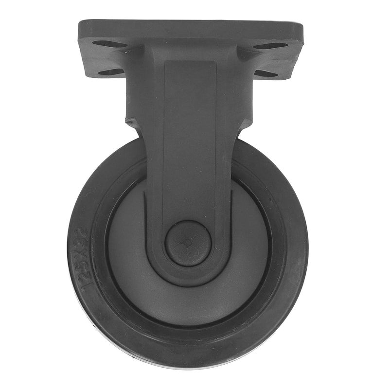 Rigid Fixed 5 Inch Rubber Caster Wheel Quiet Rolling For Cart Trolley Equipment - Image 1