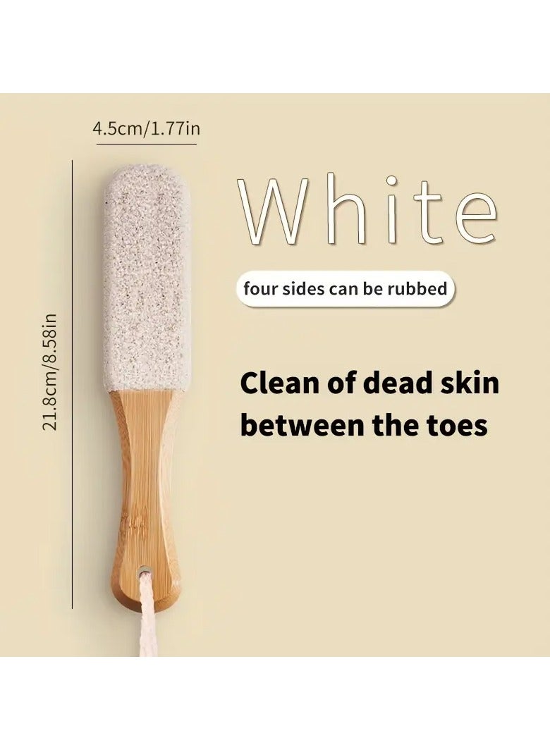 Ucanbe Bamboo Handle Pumice Stone Foot File - Hypoallergenic, Natural Foot Scrubber for Soft, Smooth Skin & Callus Removal, with 360° Polished Head for Dead Skin Exfoliation - Image 1