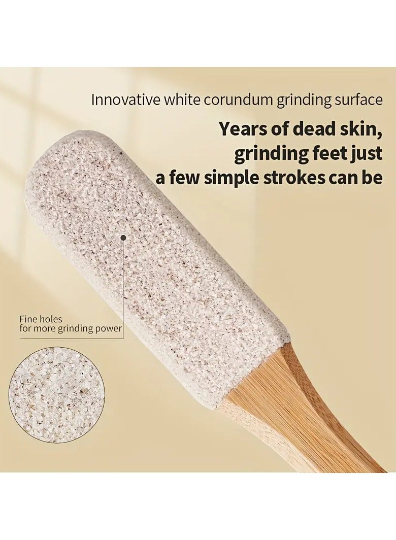 Ucanbe Bamboo Handle Pumice Stone Foot File - Hypoallergenic, Natural Foot Scrubber for Soft, Smooth Skin & Callus Removal, with 360° Polished Head for Dead Skin Exfoliation - Image 4