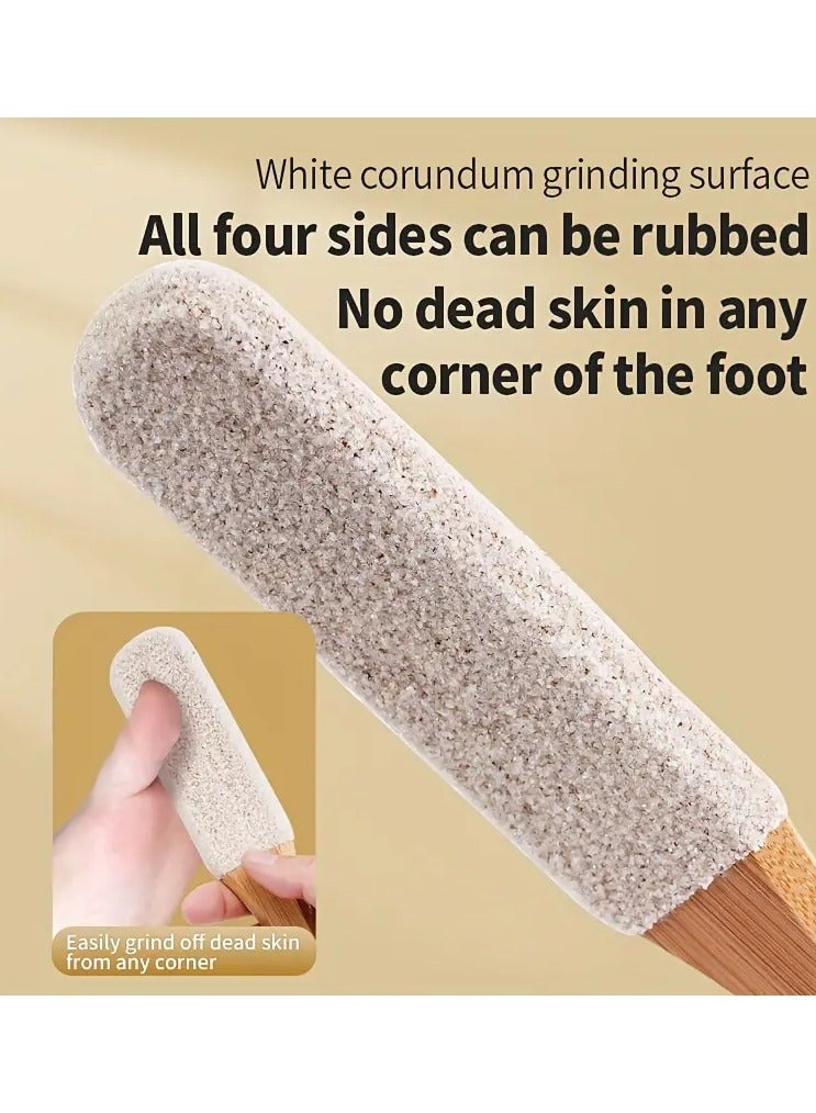 Ucanbe Bamboo Handle Pumice Stone Foot File - Hypoallergenic, Natural Foot Scrubber for Soft, Smooth Skin & Callus Removal, with 360° Polished Head for Dead Skin Exfoliation - Image 3