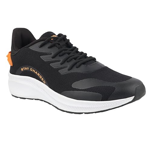 FUEL Royal Men’s Printed Sports Shoes in Lightweight Lace-Up Sneakers with Mesh Upper & EVA Sole | Stylish Running, Walking & Casual Shoes for Men & Boys (Black,6UK) - Image 2