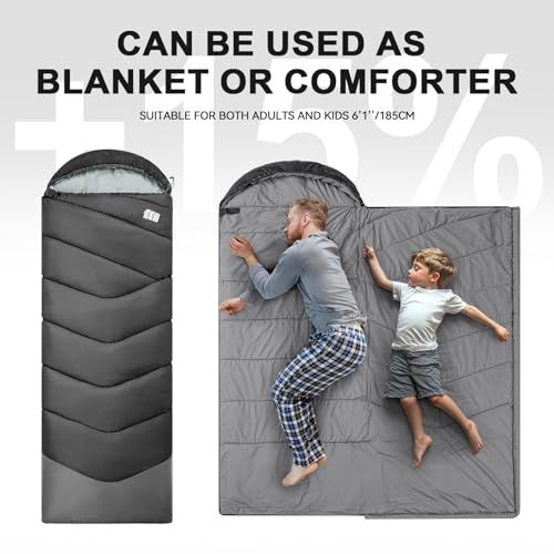 TANSTRIDER Sleeping Bags for Adults Cold Weather,3-4 Season 4lb Lightweight Sleeping Bag for Kids Girls Boys with Compression Sack,Camping Essentials Gear, Hiking,Travel,Backpacking,Outdoor & Indoor - Image 3