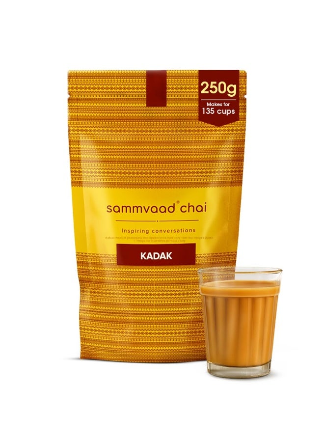 Samvaad Sammvaad Premium Kadak CTC Chai, Strong Aromatic Assam Tea, 250g (Makes 135 Cups) - Image 1