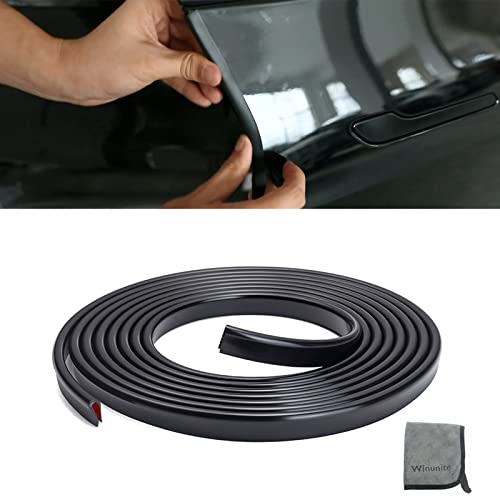 Winunite 32.8ft (10m) Car Door Edge Guards Black – Self-Adhesive PVC, U-Shaped, Fits Most Vehicles, Fade-Resistant, Scratch- and Chip-Resistant – Reduces Dings in Parking Lots - Image 1