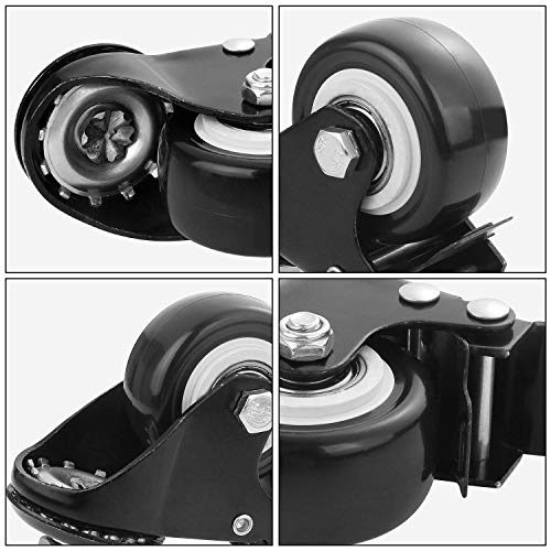 Saim Caster Wheels,Table Saw Casters Shopping Cart Wheel Trolley Brake Swivel Caster M10 1.5" Wheel Dia/Heavy Duty Swivel Stem Casters Set of 8(4 with Brake) - Image 5