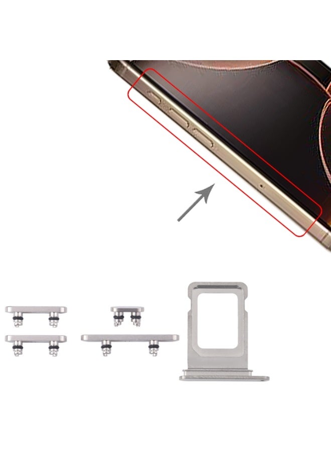 erorex SIM Card Tray + Side Button Replacement Kit for iPhone 16 Pro Max Metal SIM Holder Set - Image 4