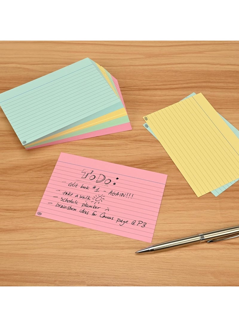 FIS® Ruled Record Cards or Index Cards, Size:8"x5" Inches (203x127mm), Two Sides Single Ruled, 240gsm, 100 Sheets Per Packet, Packet of 3 Pieces, 4 Assorted Colors-FSIC854C-3 - Image 3