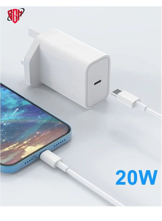 BGM IPhone Fast Charger [MFi Certified] 20W USB C Power Adapter Fast Charger with 3ft Cable Compatible with IPhone 13/13 Pro/ 12 Pro/12 Mini/ 11/11 Pro/XS/Max/XR/X/8 Plus/SE 2020,  - Image 3
