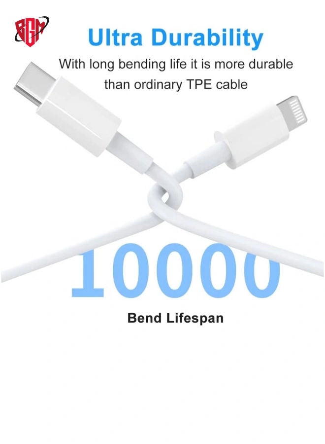 BGM IPhone Fast Charger [MFi Certified] 20W USB C Power Adapter Fast Charger with 3ft Cable Compatible with IPhone 13/13 Pro/ 12 Pro/12 Mini/ 11/11 Pro/XS/Max/XR/X/8 Plus/SE 2020,  - Image 2