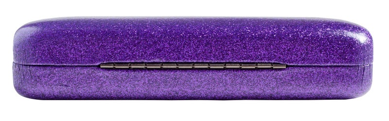 SPUNKYsoul Mystic Purple Small Eyeglass Case Coated Smooth Glitter | Bonus Cleaning Cloth - Image 3