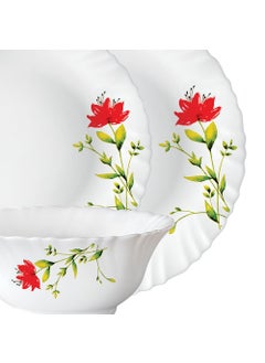 LARAH BY BOROSIL Larah by Borosil Fluted Series Oriental Opalware Dinner Set | 19 Piece for Family of 6 | Microwave & Dishwasher Safe | Bone-Ash Free | Crockery Set for Dining & Gifting | Plates & Bowls | White  - Image 3