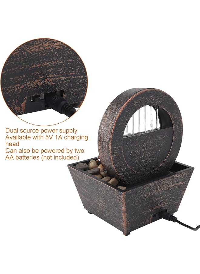 erorex Tabletop Fountain Indoor Waterfall Tabletop Fountain Desk Fountain With Led Lights Chinese Water Feature River Rocks Water Fountains For Home Office Decor Relaxation Yoga - Image 3