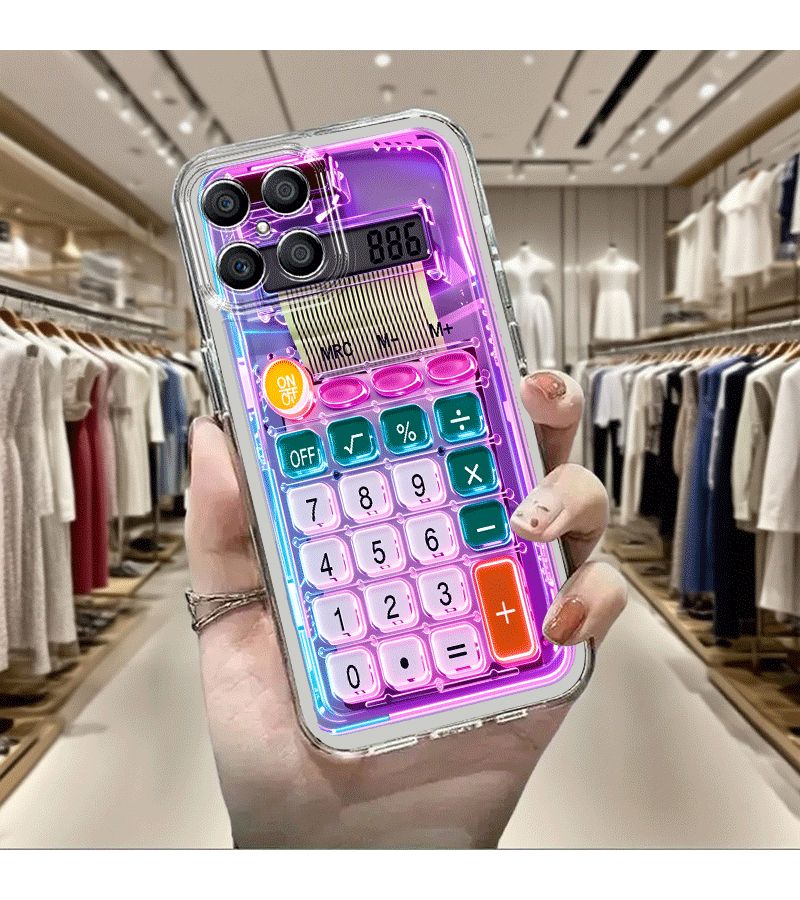 Phone Case For Huawei Y9s Calculator 2D Pattern Purple And Blue Tech Feel Design - Image 3