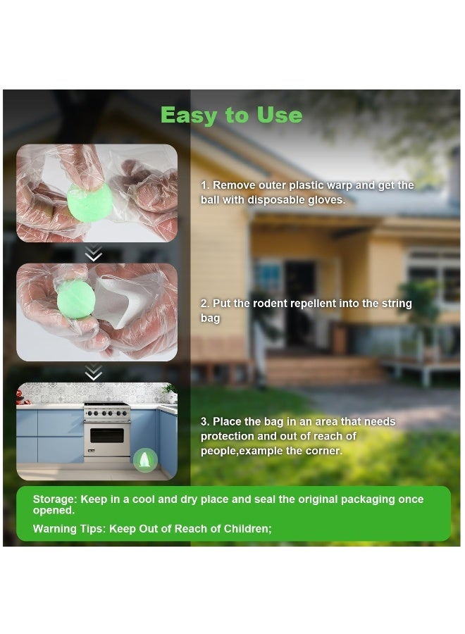 Natural Peppermint Oil Rodent and Insect Repellent Balls Mouse Bug Spider Cockroach Ant Deterrent for Indoor and Outdoor Pest Control - Image 4