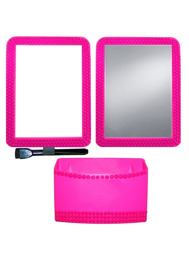 Inkology - Color Rush Rhinestone 3 Piece Magnetic Locker Accessory Set Hot Pink (3458) - Image 1