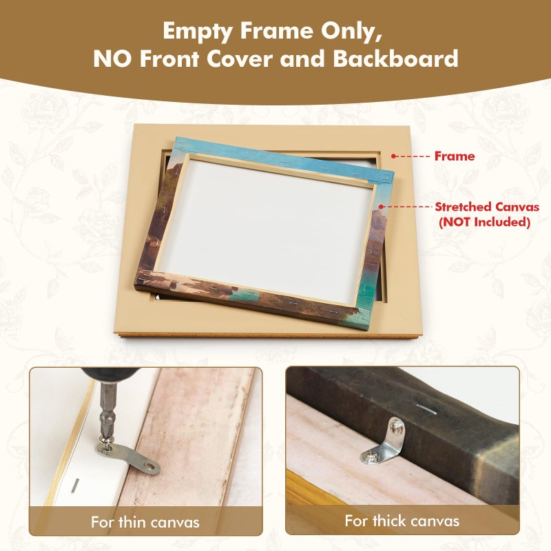 FOLKOR Classic Canvas Frame for 24x30 Oil Paintings Art Prints, 2.8" DIY Ornate Frames for Mid-century Bedroom Staircase Wall Decor, No Backing & Cover, Memorial Gift (Bronze Gold) - Image 5