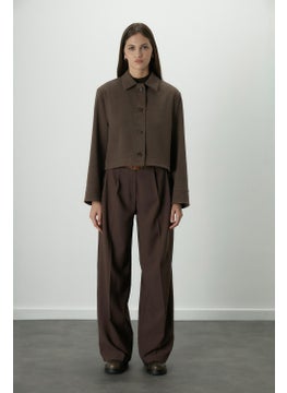 Manuka Dona Pleated Palazzo Trousers Bitter Brown  - Image 3