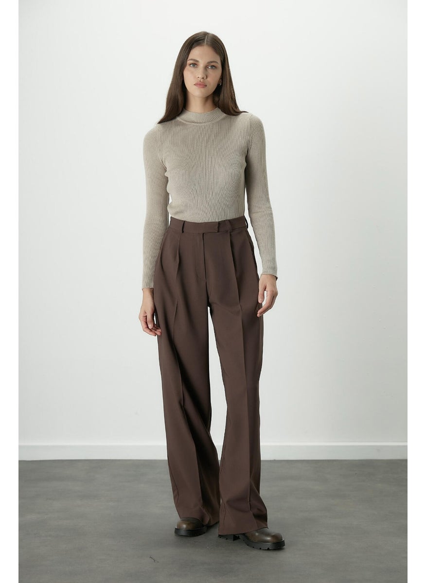 Manuka Dona Pleated Palazzo Trousers Bitter Brown  - Image 1
