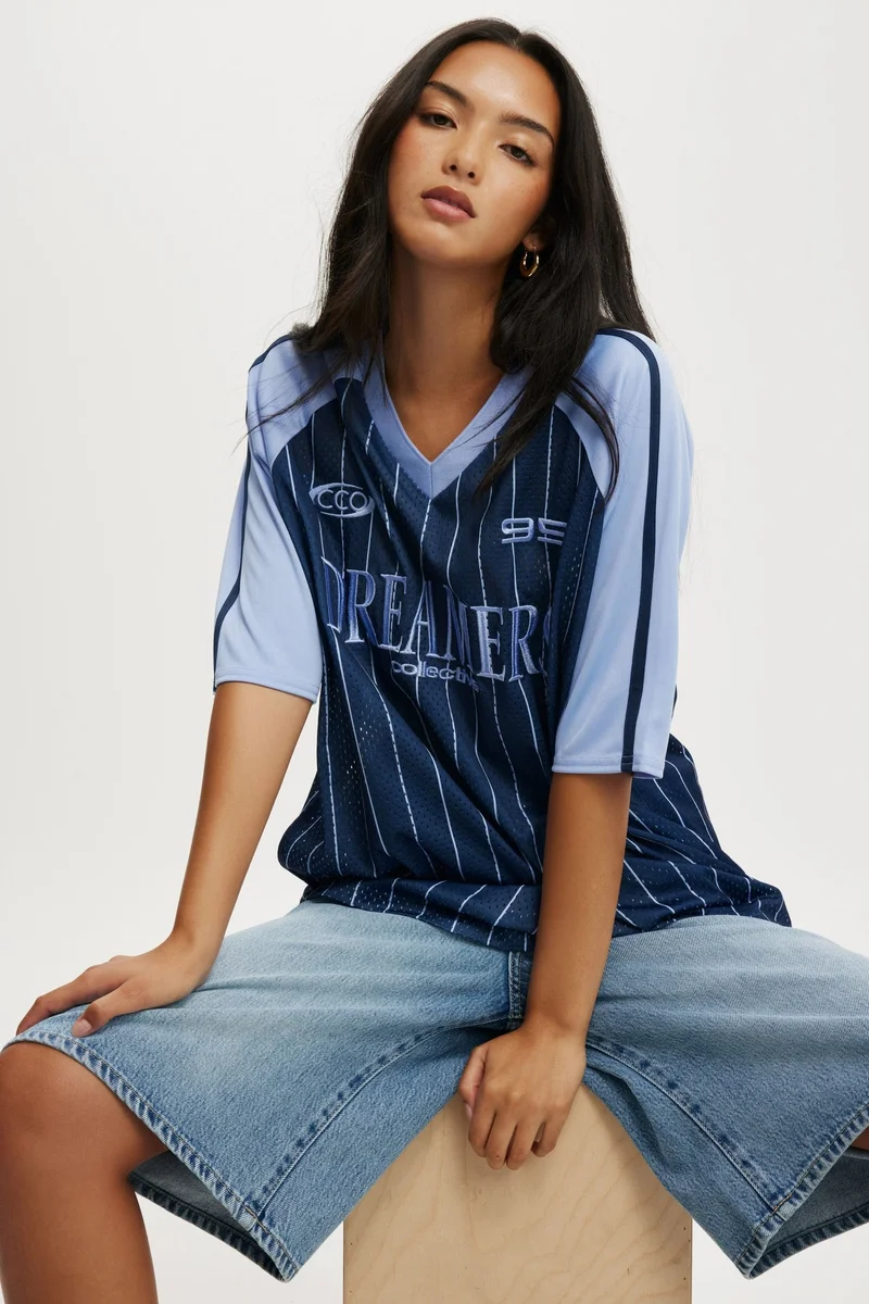 Cotton On  OVERSIZED V NECK RAGLAN JERSEY for Women | Best Price UAE