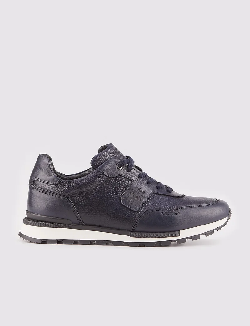 كاباني Leather Navy Blue Shearling Men's Sports Shoes