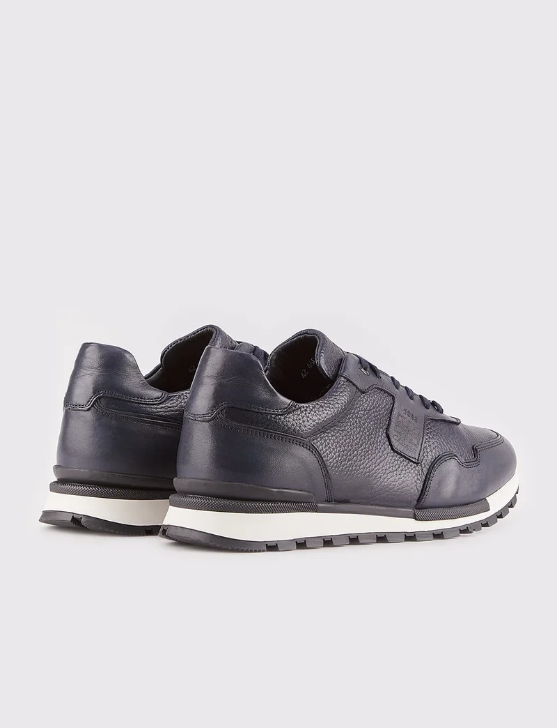 كاباني Leather Navy Blue Shearling Men's Sports Shoes