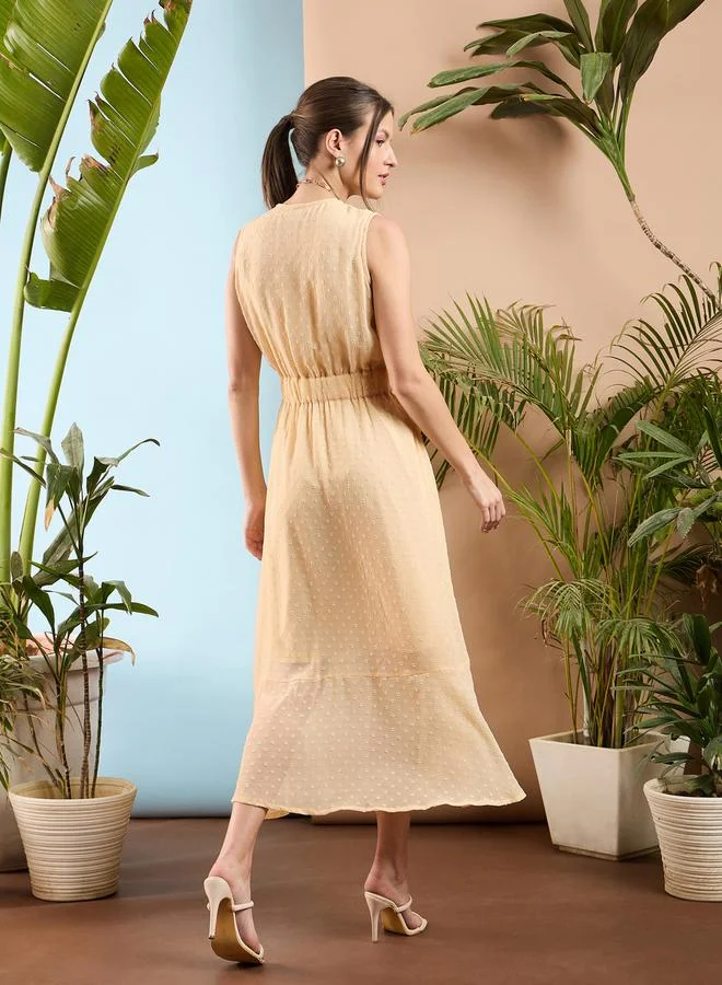 SASSAFRAS Button-Down Midi Dress