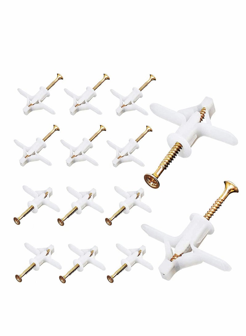 Plugs and Screws for Plasterboard Wall, 50 Pcs Wall Fixing Plastic Expansion Plug Set  - Image 1
