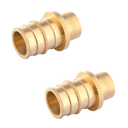 GUOFIS 2Pack GUOFIS PEX A Expansion Brass Fittings1 Pex x 34Female Sweat Adapter Only for Pexa TubingOver the Copper PipeASTM F1960PEX1960140 - Image 1