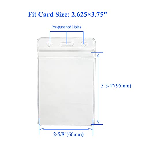 HOSL 100 Pcs Clear Plastic Vertical Name Tag Badge Holders Fit Card Size 2.62X3.75 Bulk ID Card Holders Id Badge Holders Name Badge Case Cover Badge Sleeves(Vertical 100pcs) - Image 3