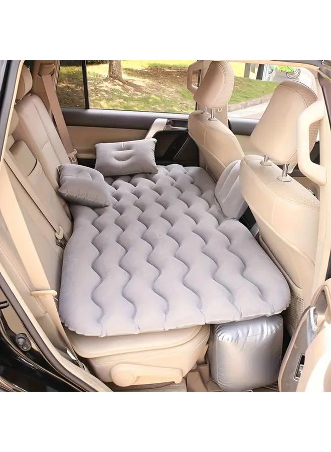 Portable Inflatable Car Bed Blue 1 Person Rectangular PVC Air Mattress For Camping Beach And Outdoor Travel Durable Lightweight Design With Storage Bag - Image 1