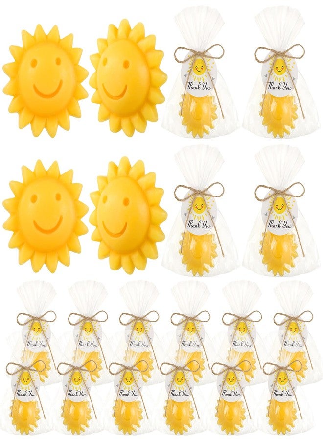 Demissle 20 Pcs Sun Soap Baby Shower Favors for Sunshine Party Here Comes the Son Baby Favors Mini Handmade Soap Gifts with Thank You Card for Guest Gender Reveal Party Decor(Yellow) - Image 1