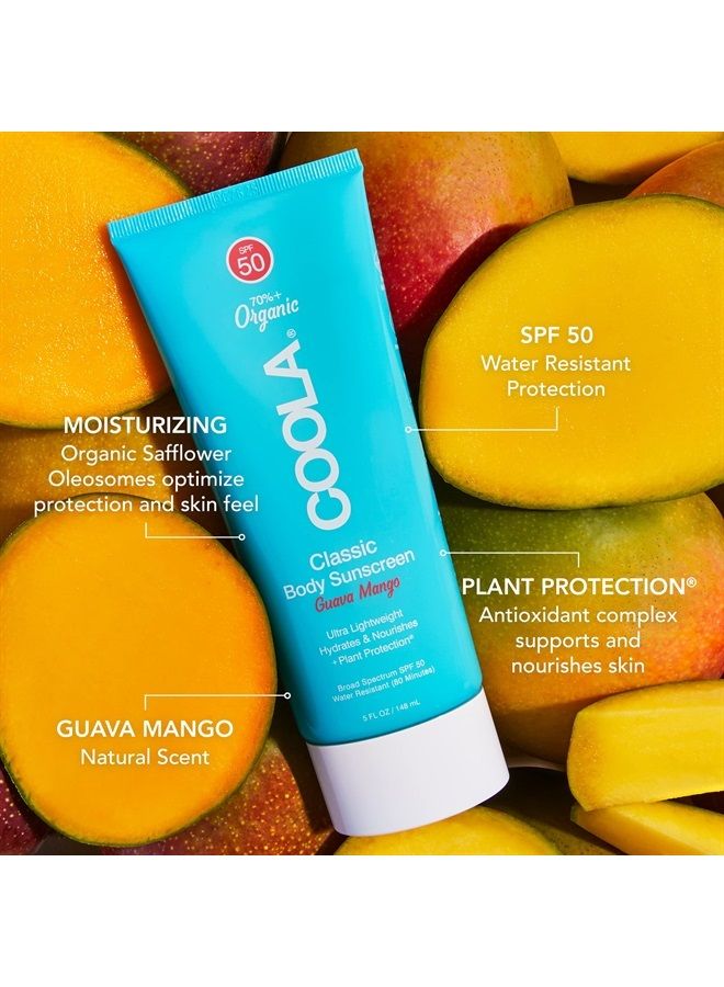 COOLA COOLA Organic Sunscreen SPF 50 Sunblock Body Lotion, Dermatologist Tested Skin Care for Daily Protection, Vegan and Gluten Free, Guava Mango, 5 Fl Oz - Image 2