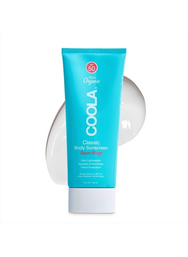 COOLA COOLA Organic Sunscreen SPF 50 Sunblock Body Lotion, Dermatologist Tested Skin Care for Daily Protection, Vegan and Gluten Free, Guava Mango, 5 Fl Oz - Image 1