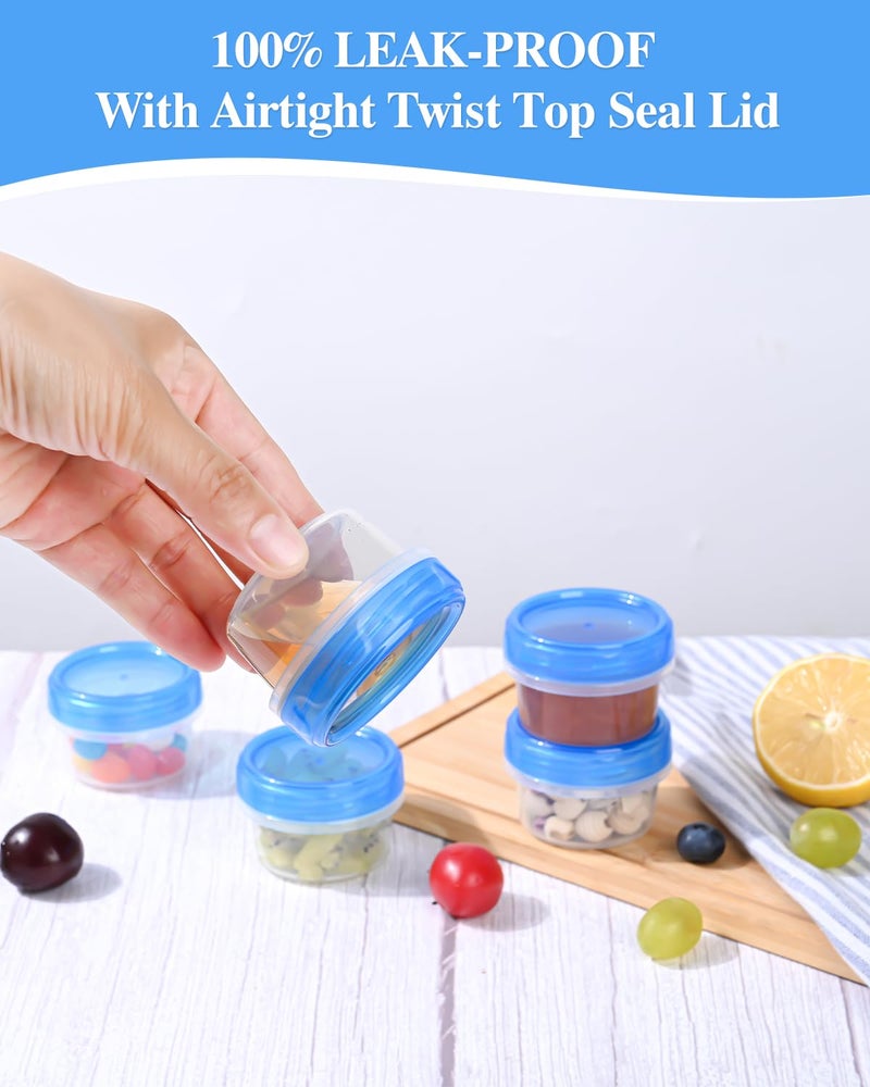 Atecare Salad Dressing Containers, [8 Pack*2 oz] Reusable Easy to Open Dressing, Condiment, Sauce, Dip Containers to Go With Leak-Proof Twist Top Lids, Bpa Free, Safe For Microwave, Freezer, Dishwasher - Image 4