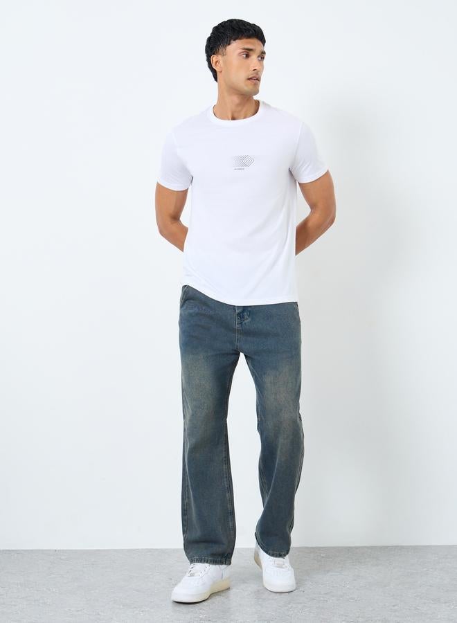 Styli Men White Graphic Print Regular Fit T-Shirt - Image 2