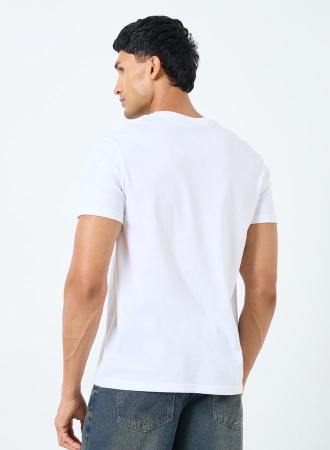 Styli Men White Graphic Print Regular Fit T-Shirt - Image 4